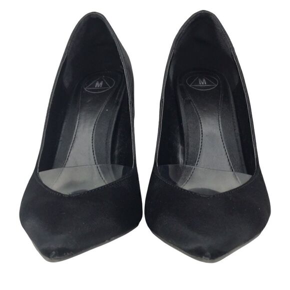 Missguided Black Satin Stiletto Heels Pumps Size 8 - Picture 3 of 10